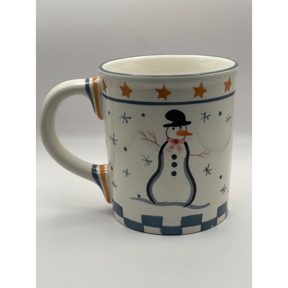 Handpainted vintage oversized Snowman Ceramic Christmas mug 2000 FDL Fragrances - Picture 3 of 7